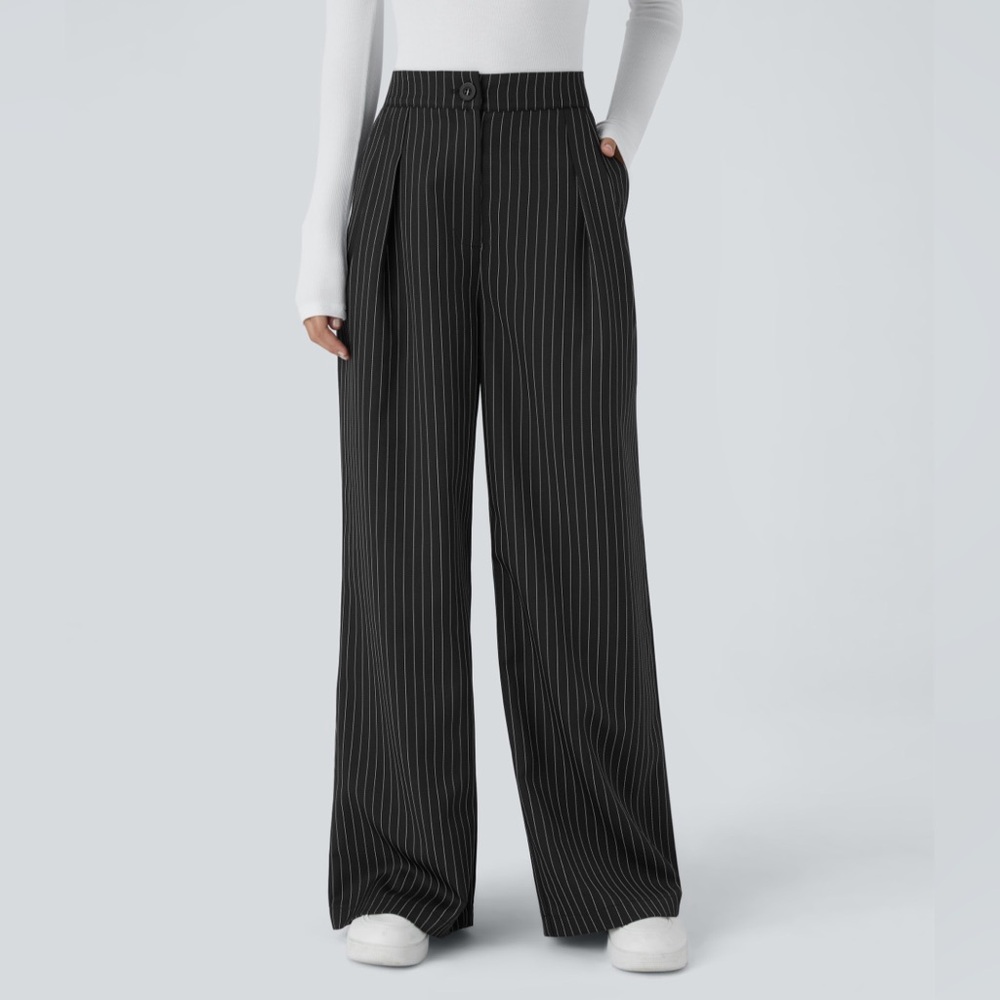 HALARA High Waisted Zipper Pocket Wide Leg Work Pants NWT